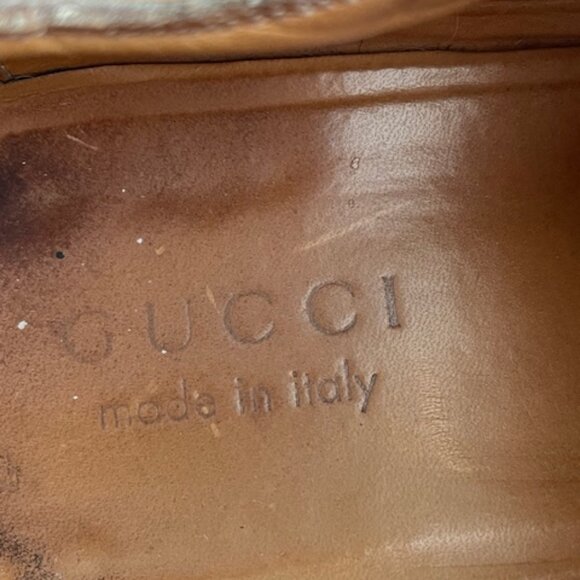 GUCCI MEN BROWN LEATHER LACE UP OXFORDS SIZE 9 main image 5